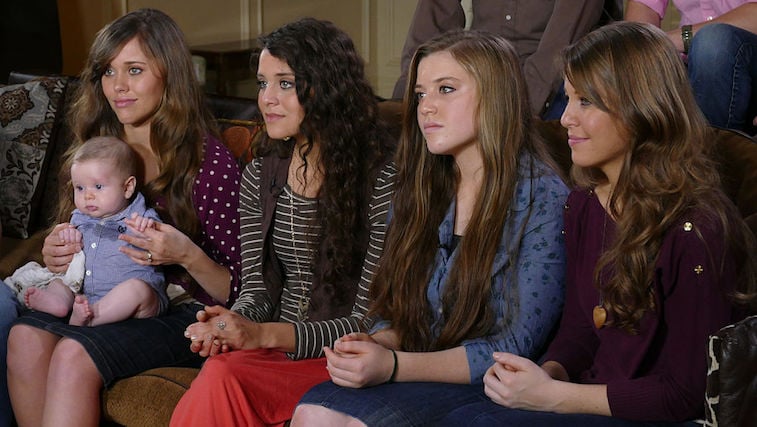 Joy Duggar, second from right, alongside three of her older sisters.