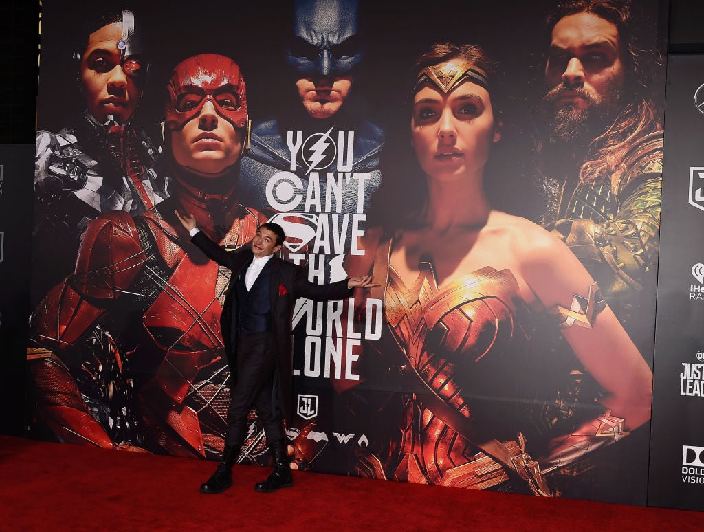 Ezra Miller at the 'Justice League' premiere