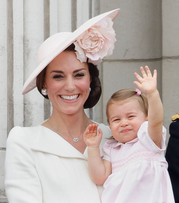 Kate Middleton and Princess Charlotte at 2016 Trooping the Colour
