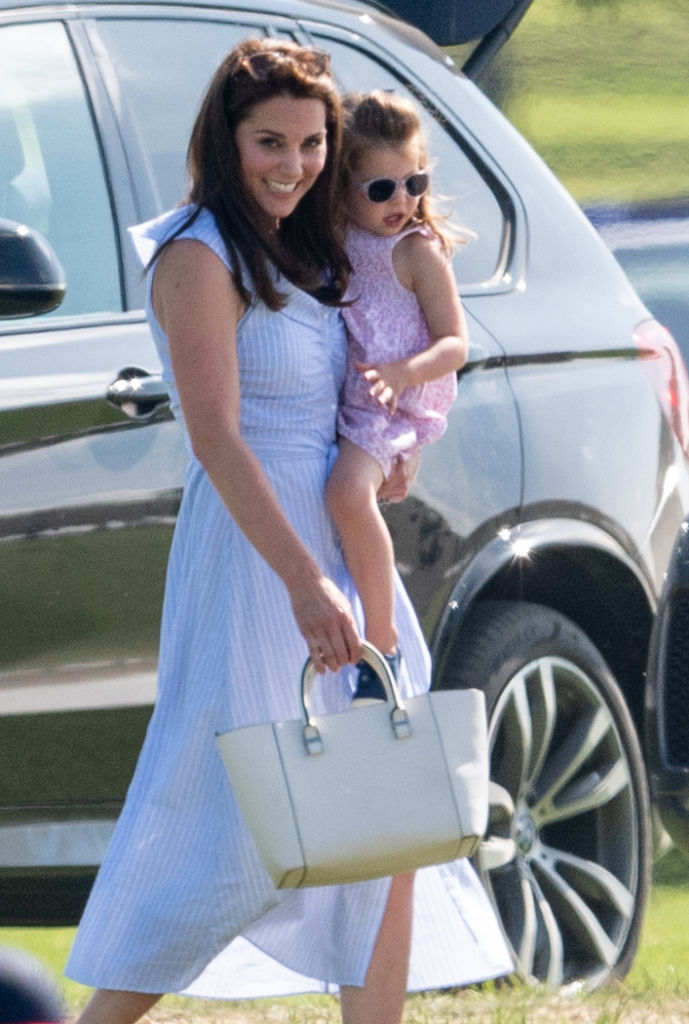 Kate Middleton and Princess Charlotte at the Maserati Royal Charity Polo Trophy, 2018