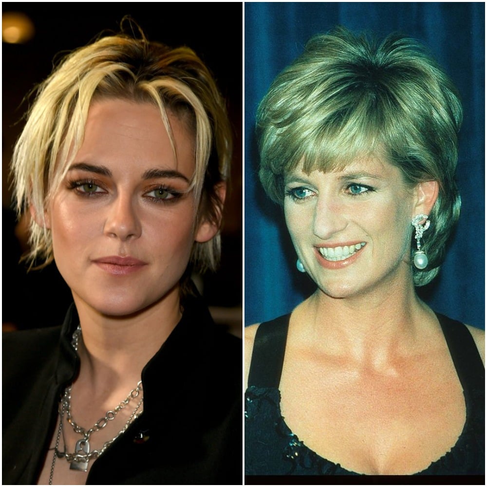 (L) Kristen Stewart, (R) Princess Diana