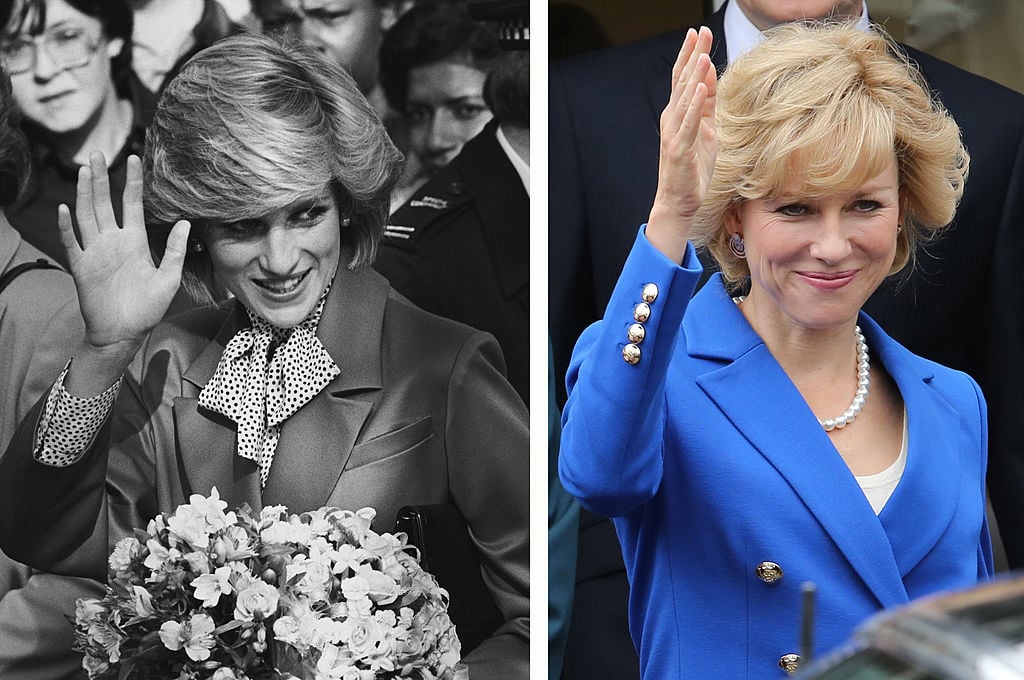 (L) Princess Diana, (R) Naomi Watts