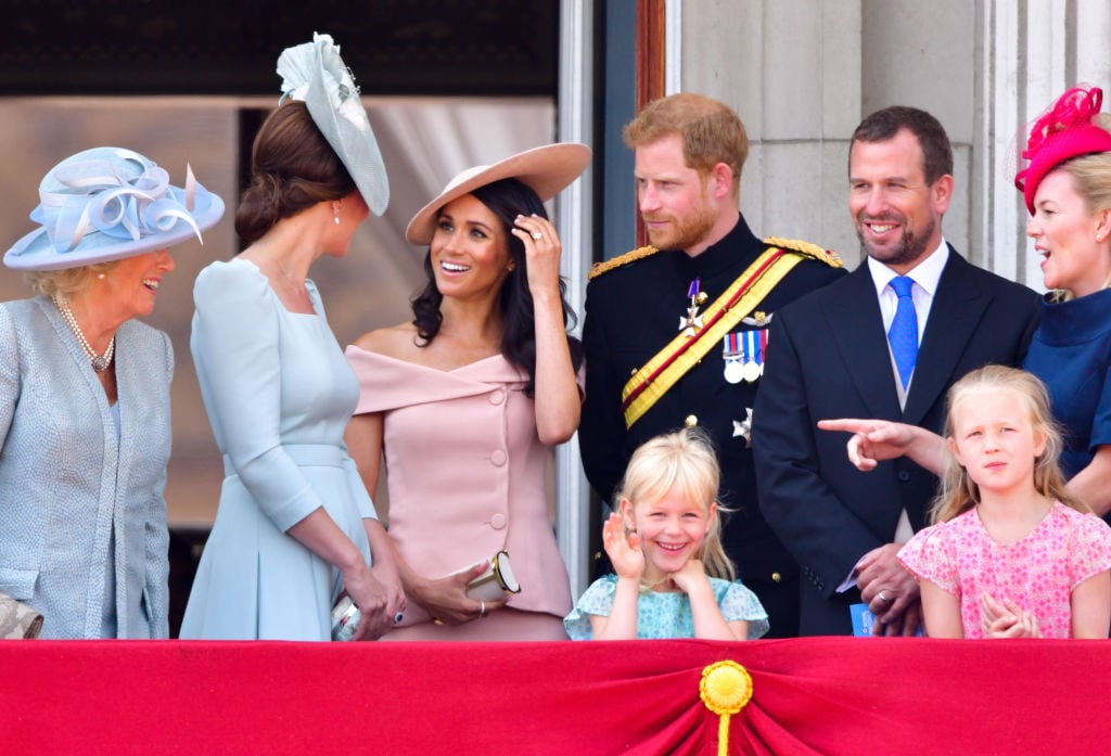 Members of British royal family at 2018 Trooping the Colour