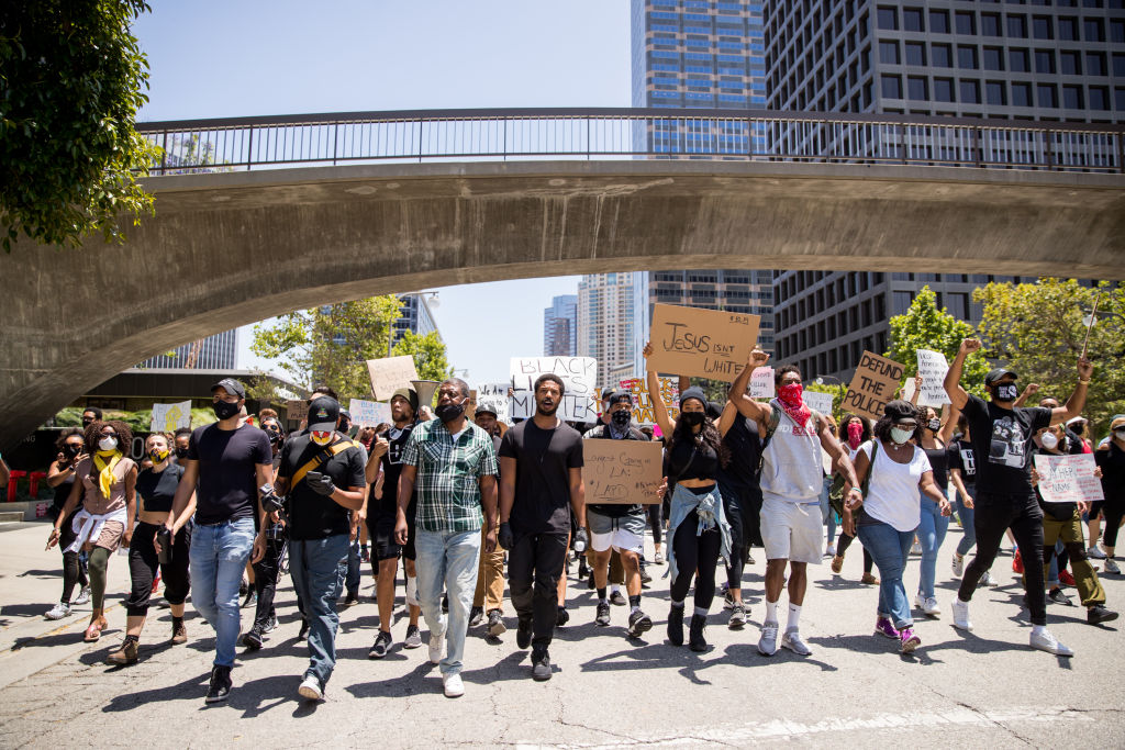 Police violence protest: Michael B. Jordan marching