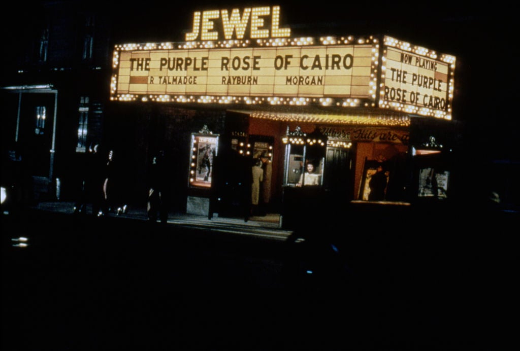 Movie theater showing The Purple Rose of Cairo