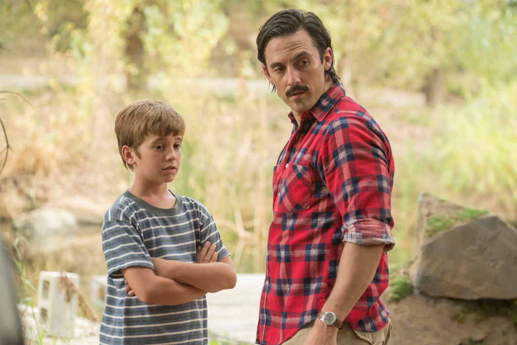 Parker Bates as Kevin and Milo Ventimiglia as Jack in 'This Is Us'