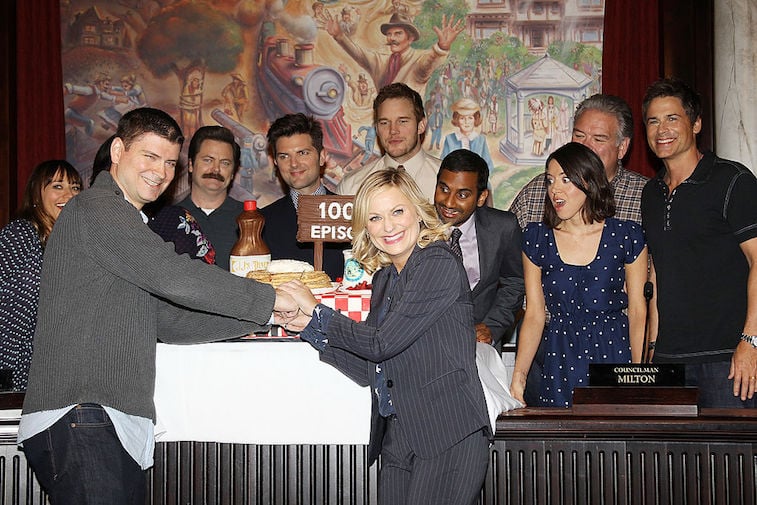 The 'Parks and Rec' cast at their 100th episode celebration