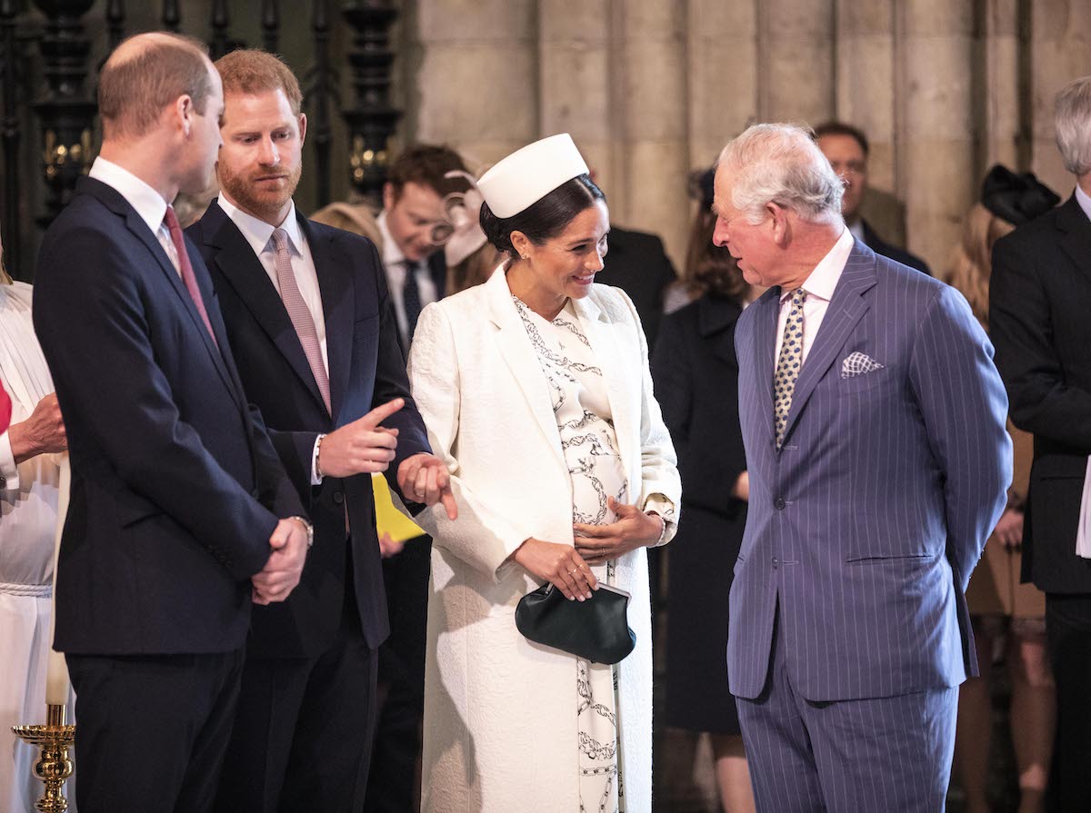 eghan, Duchess of Sussex talks with Prince Charles at the Westminster Abbey Commonwealth day service on March 11, 2019 in London, England. Commonwealth Day