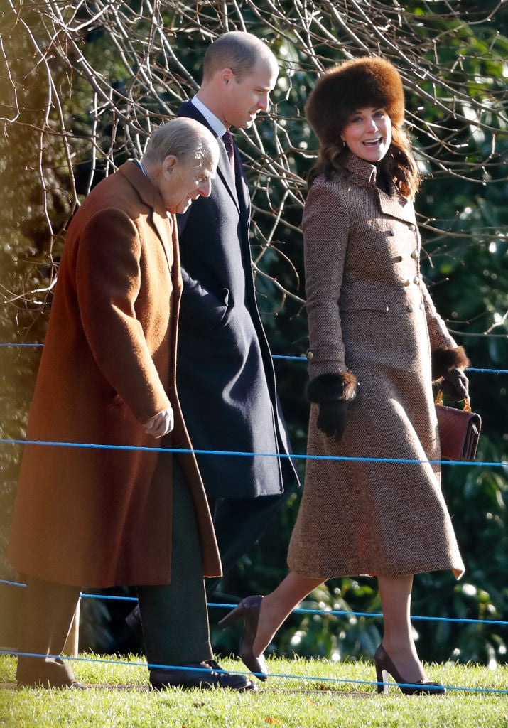 Prince Philip, Prince William, and Kate Middleton attend church
