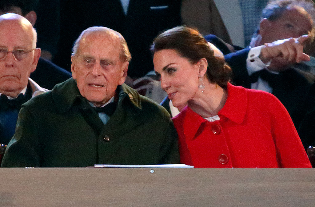 Prince Philip and Kate Middleton chat at the 2016 Royal Windsor Horse Show