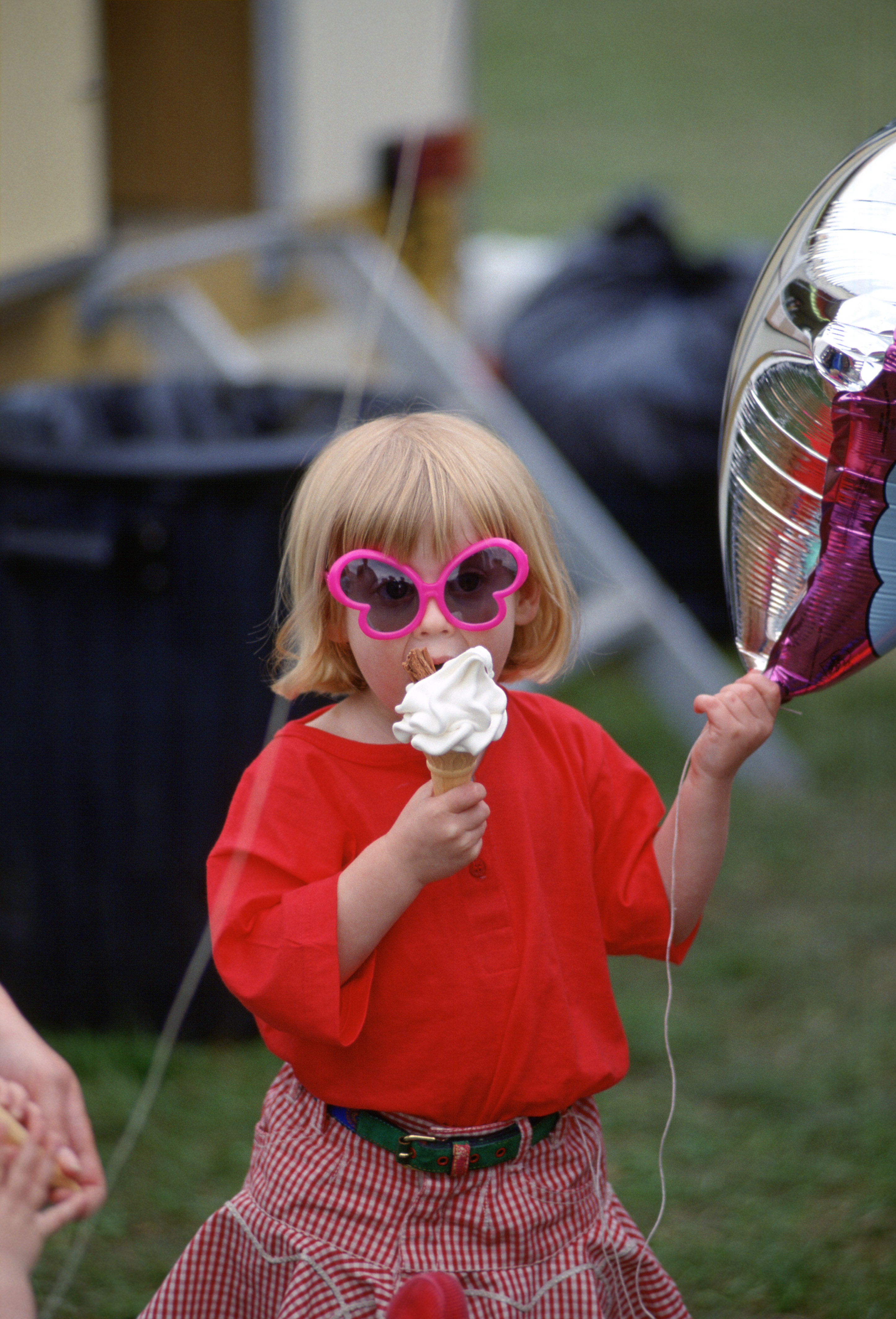 Princess Beatrice eats ice cream at the Royal Windsor Horse Show