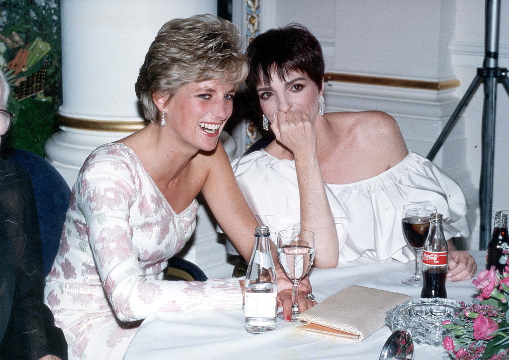 Princess Diana laughs with Liza Minnelli