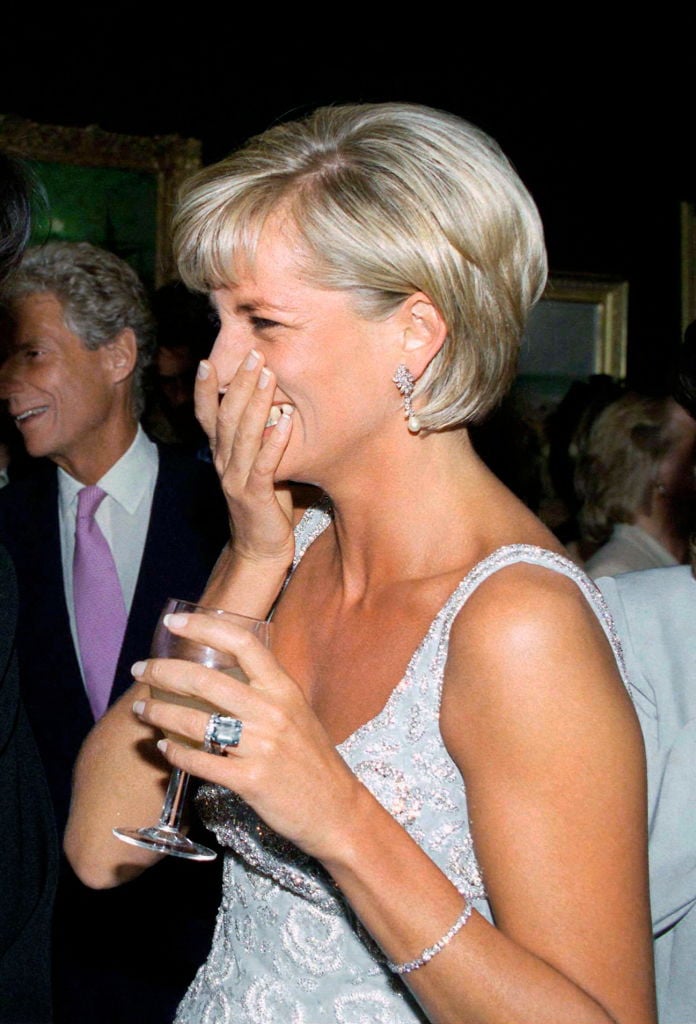Princess Diana attends Christie's pre-auction party for auction of her dresses