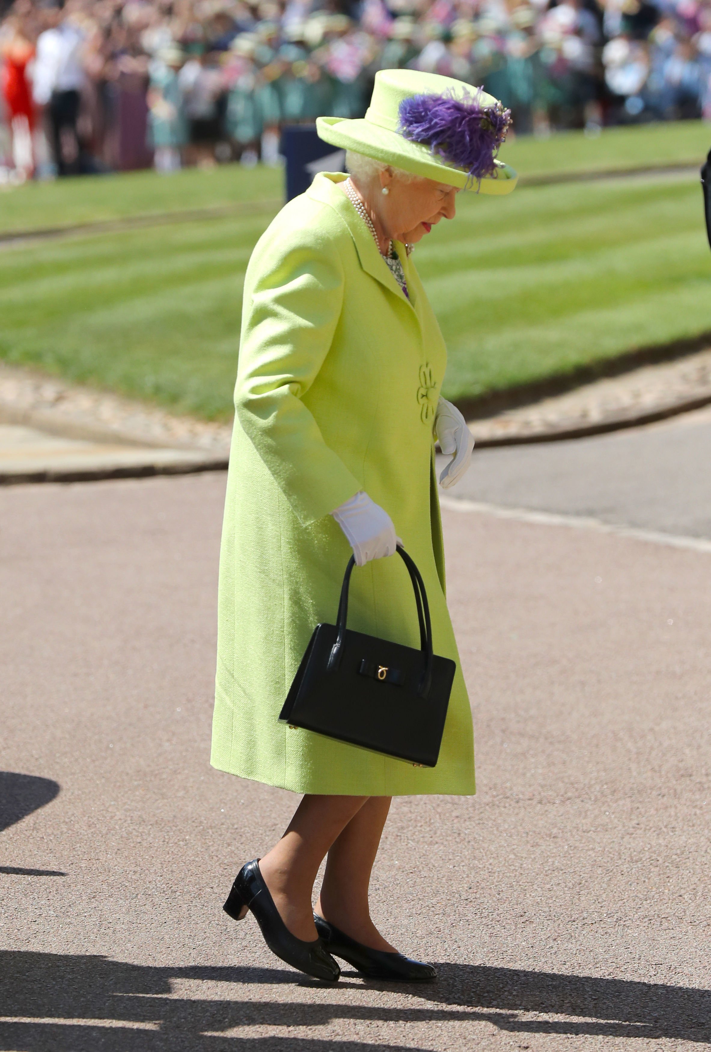 Queen Elizabeth II arriving to Prince Harry and Meghan Markle's wedding