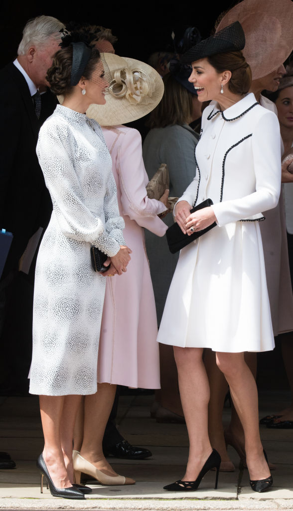 Queen Letizia of Spain and Kate Middleton at the Order of the Garter service in 2019