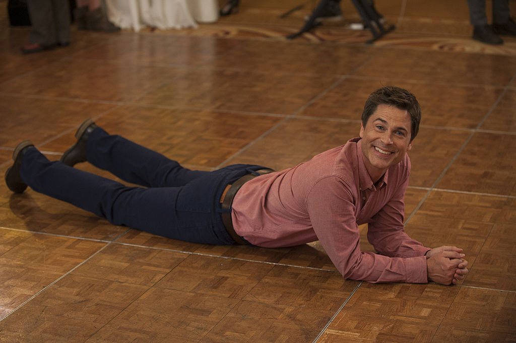 Rob Lowe on the set of Parks and Recreation