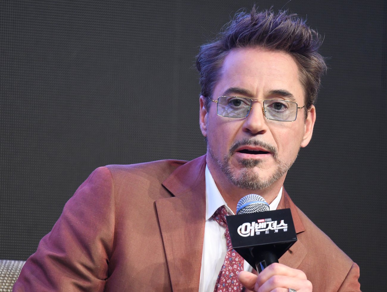 Robert Downey Jr. during a press conference for the movie 'Avengers: End Game'