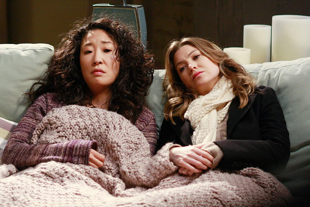 Sandra Oh as Cristina Yang and Ellen Pompeo as Meredith Grey on 'Grey's Anatomy'