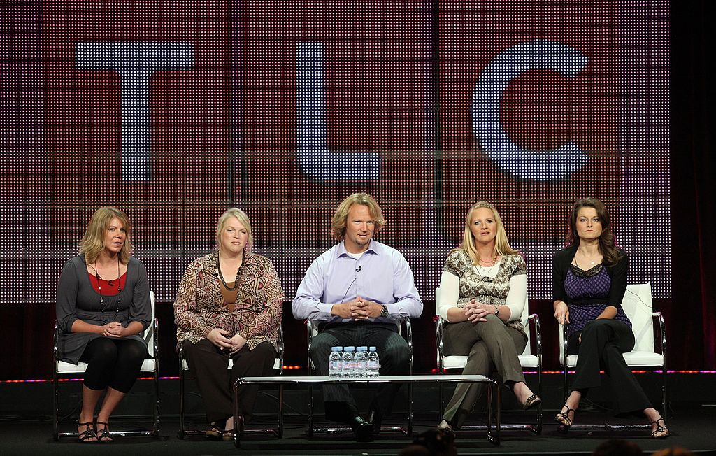 Meri Brwon, Janelle Brown, Kody Brown, Christine Brown and Robyn Brown speak duinrg the 'Sister Wives' panel