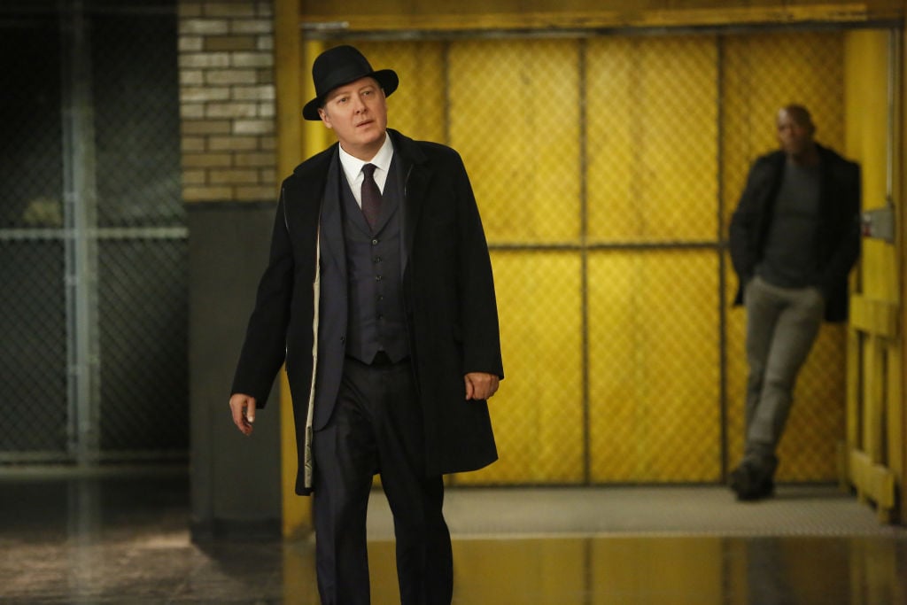 James Spader as Raymond "Red" Reddington in an industrial building on set of 'The Blacklist'