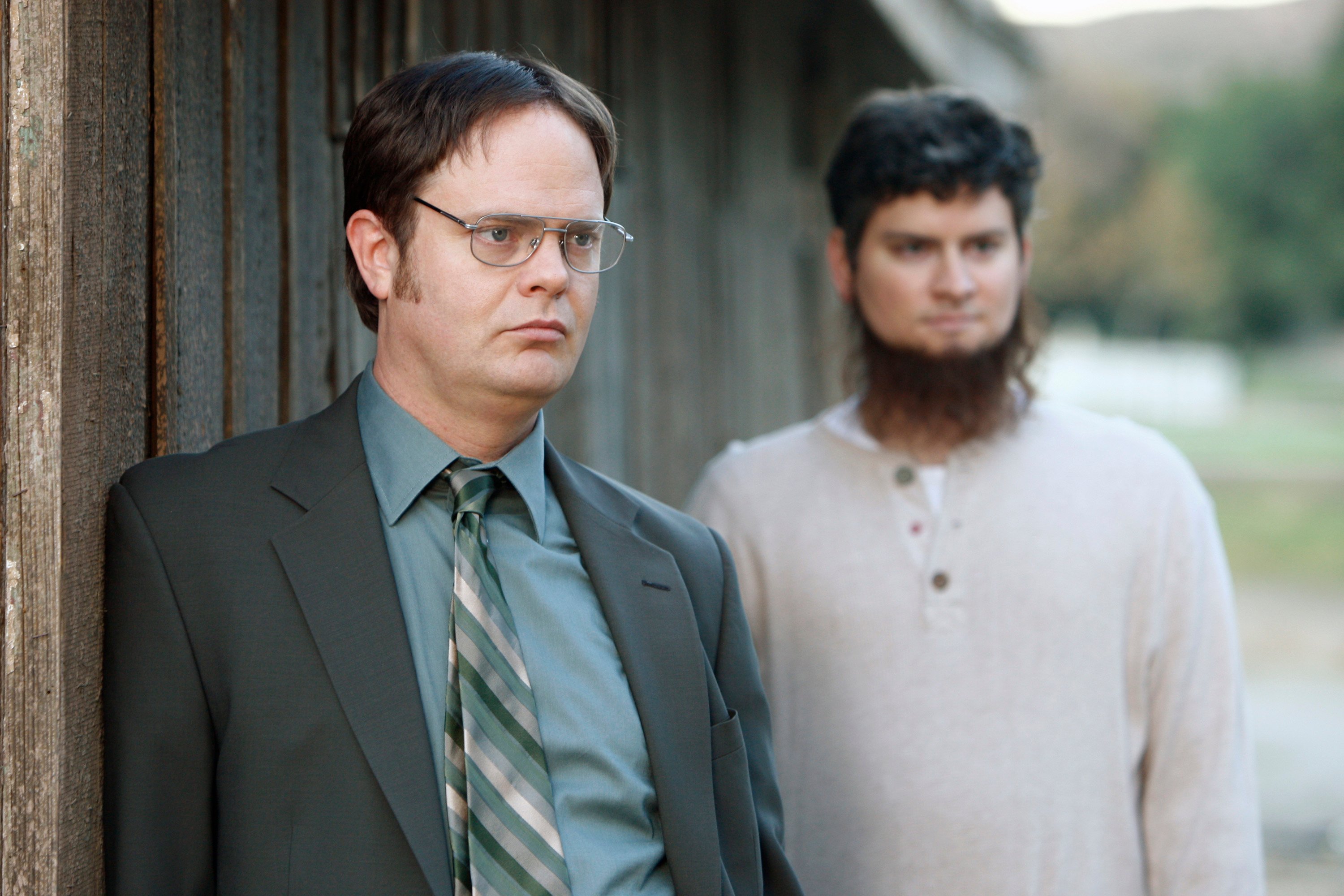 Rainn Wilson as Dwight Schrute, Michael Schur as Mose on 'The Office'