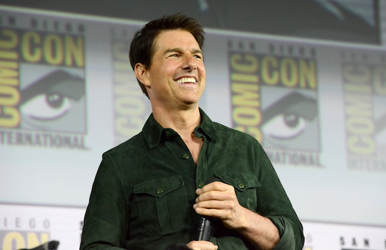 Tom Cruise speaks onstage