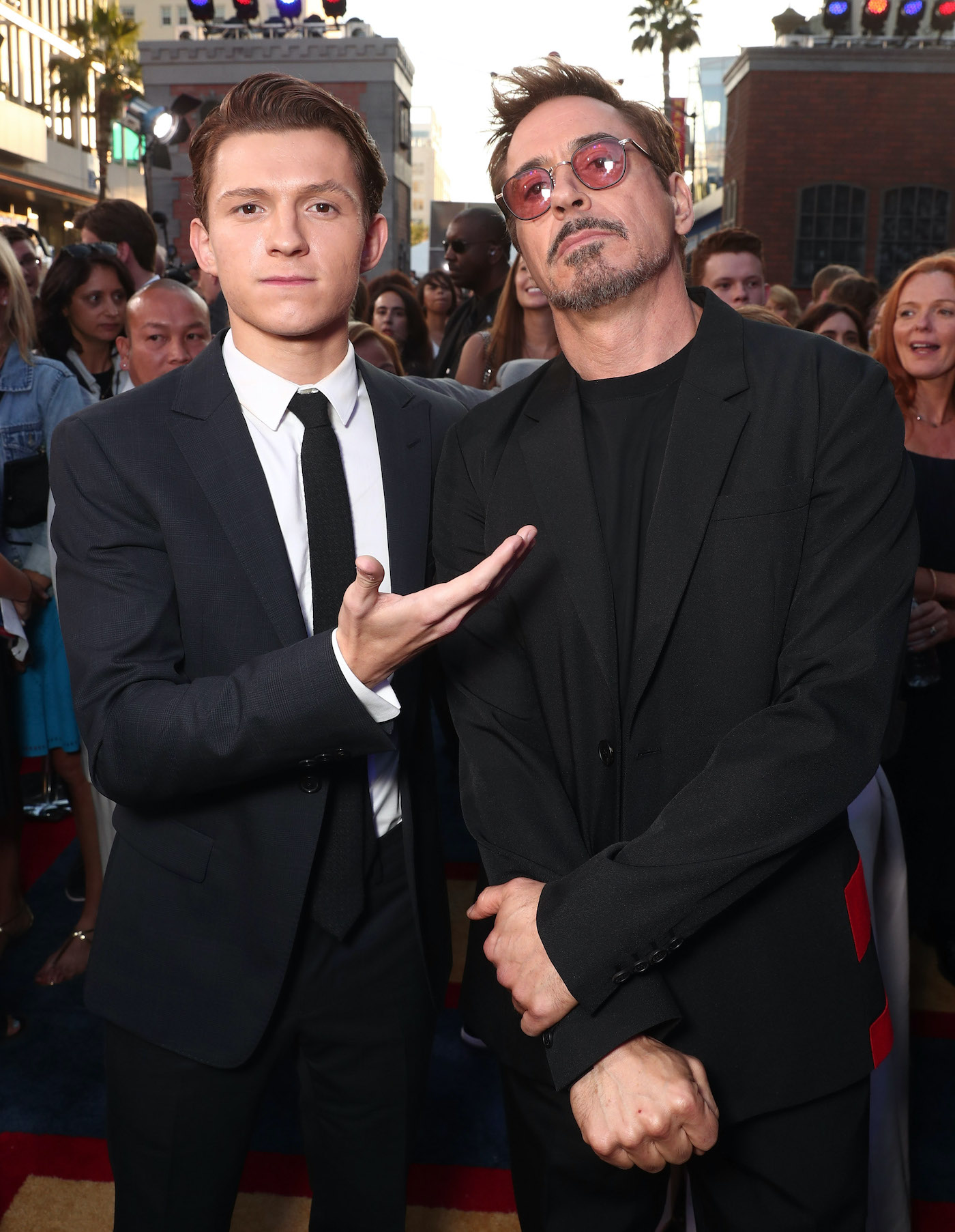 Tom Holland and Robert Downey Jr MCU