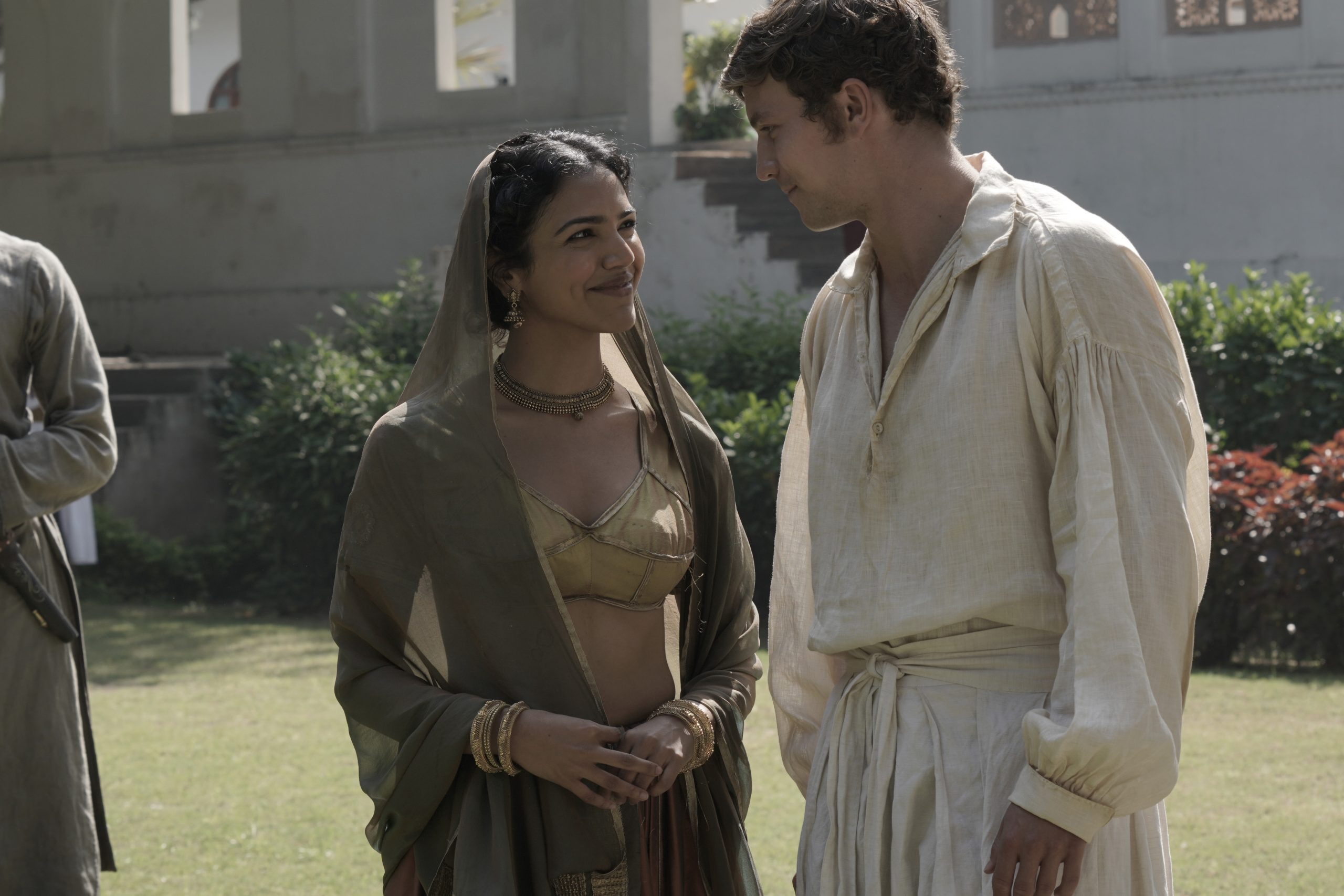 Chanchal and Daniel Beecham talking in episode of Beecham House 