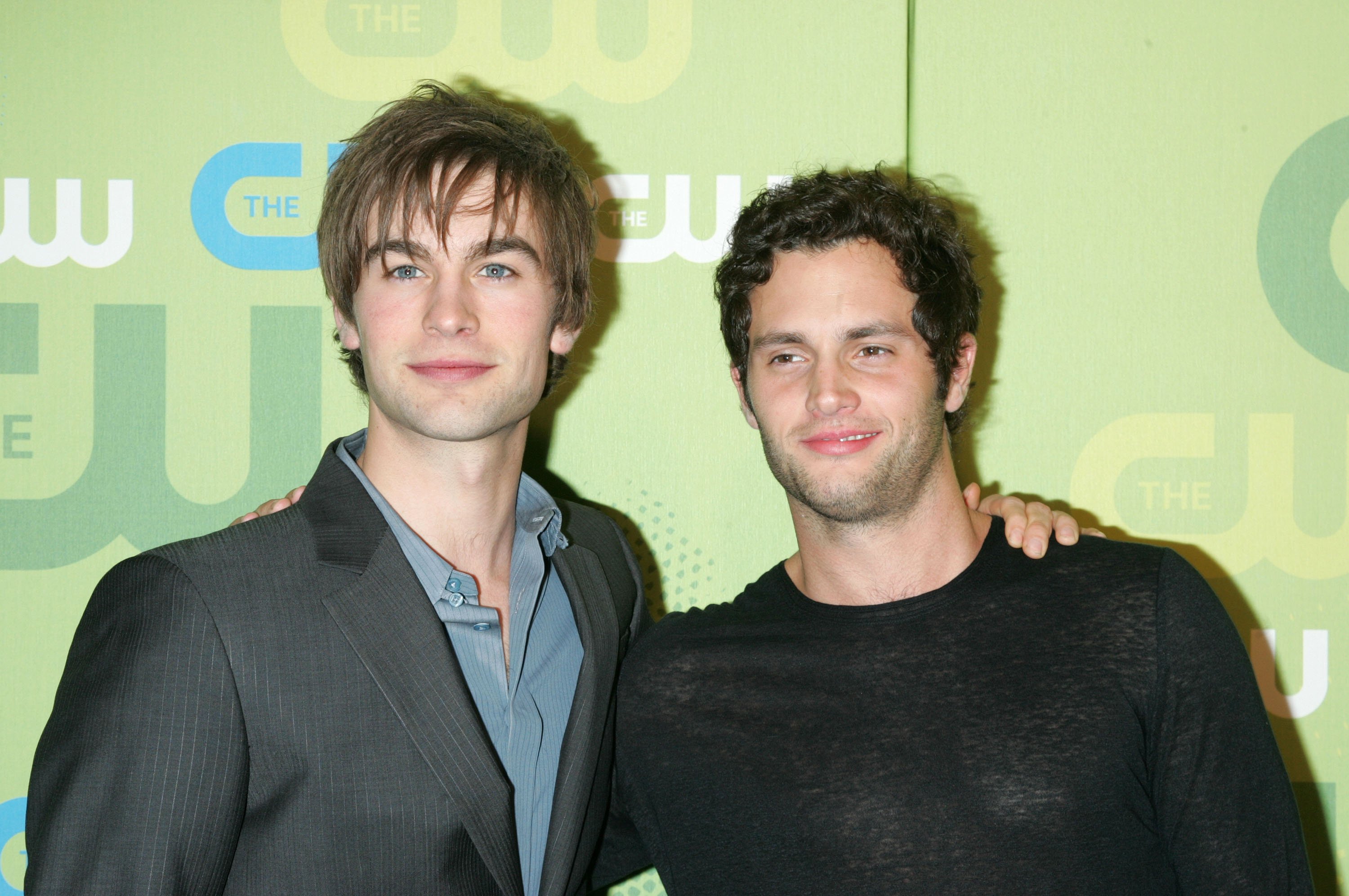 Chace Crawford and Penn Badgley attend the 2009 The CW Network UpFront on May 21, 2009 in New York City.