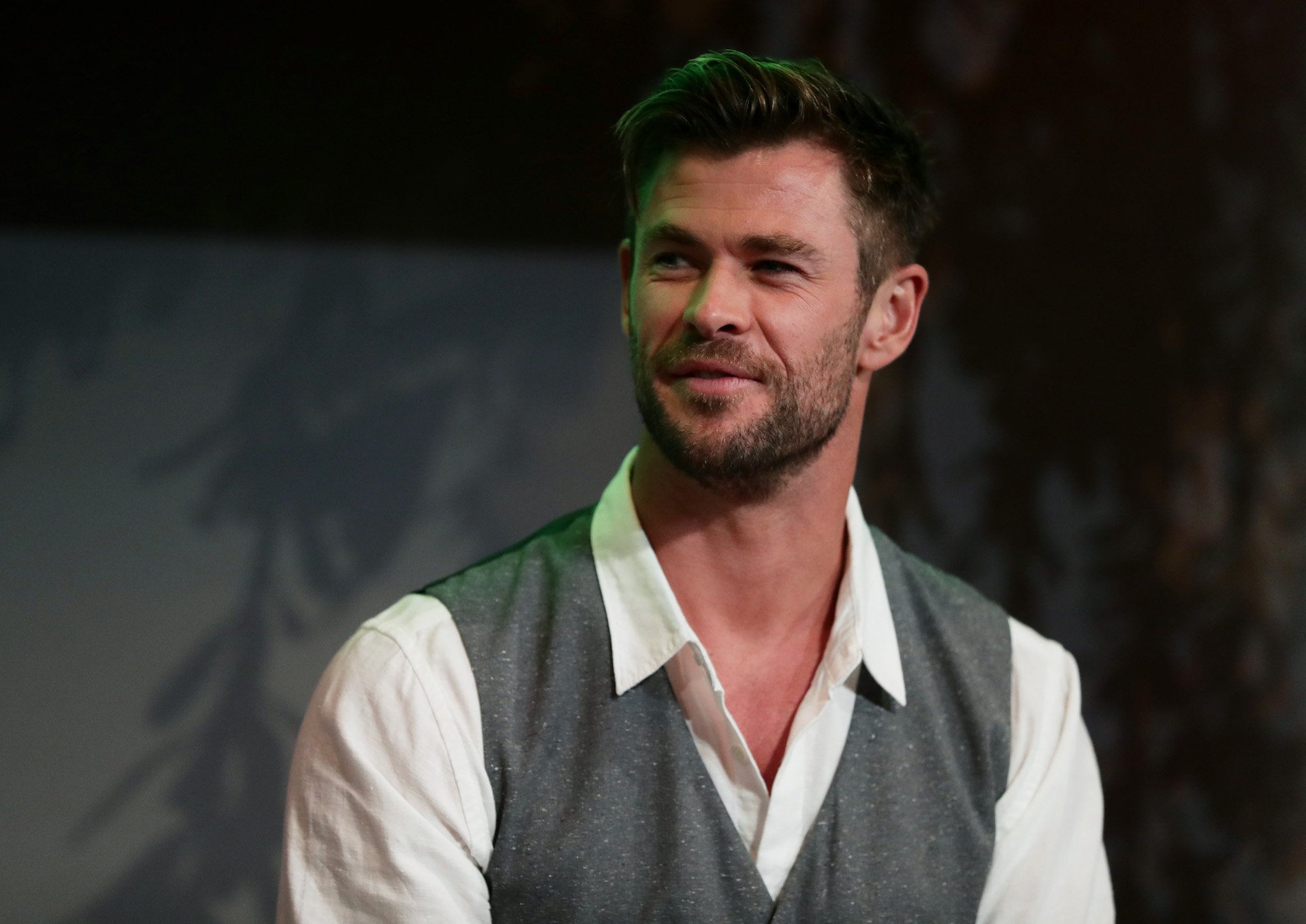 Chris Hemsworth speaks onstage