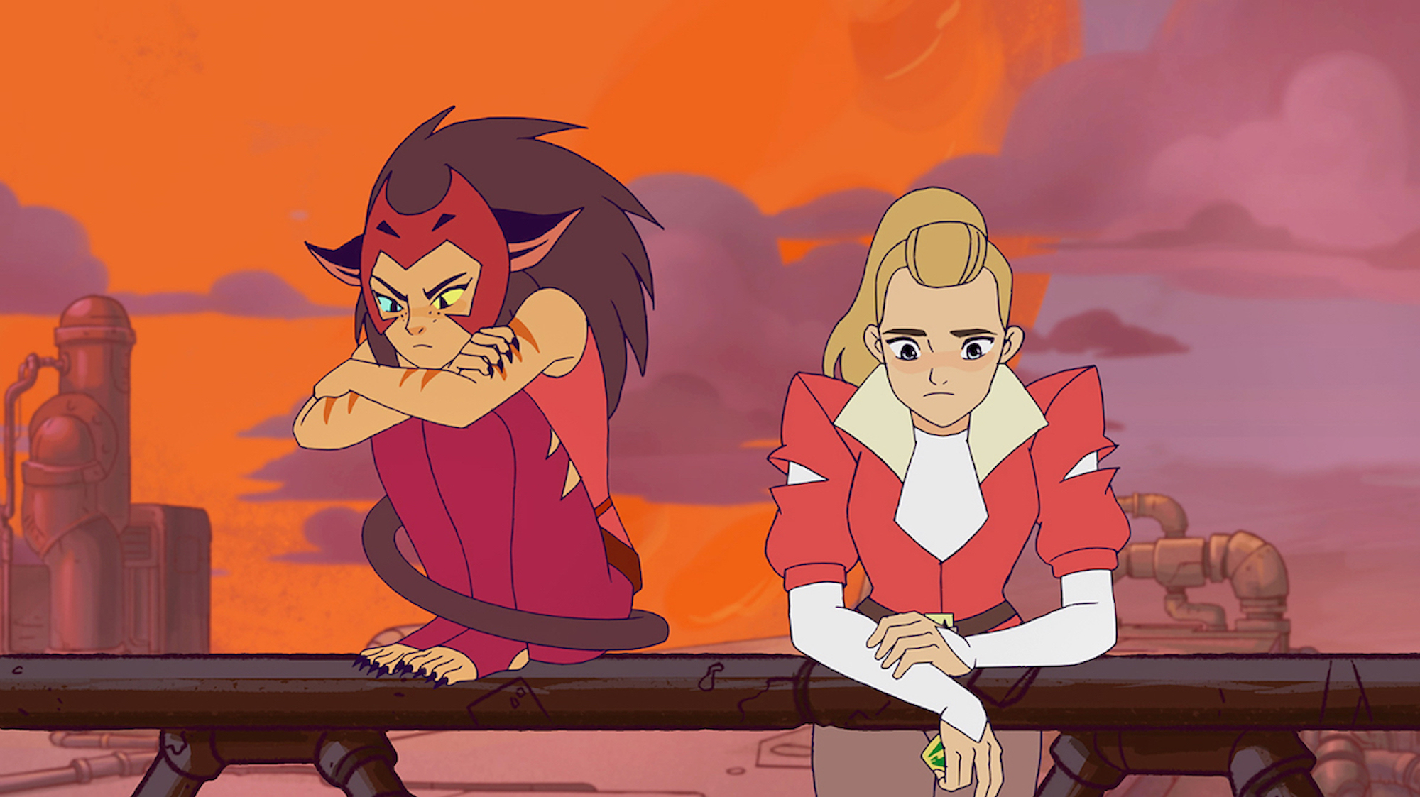 Catra and Adora talk in the Horde in Season 1, 'She-Ra and the Princesses of Power'