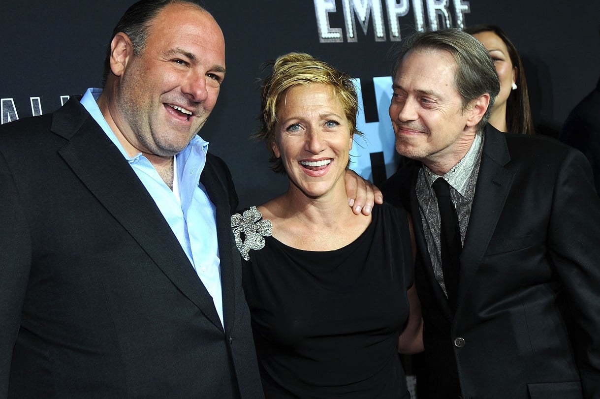 James Gandolfini, Edie Falco and Steve Buscemi smile at the premiere of "Boardwalk Empire."