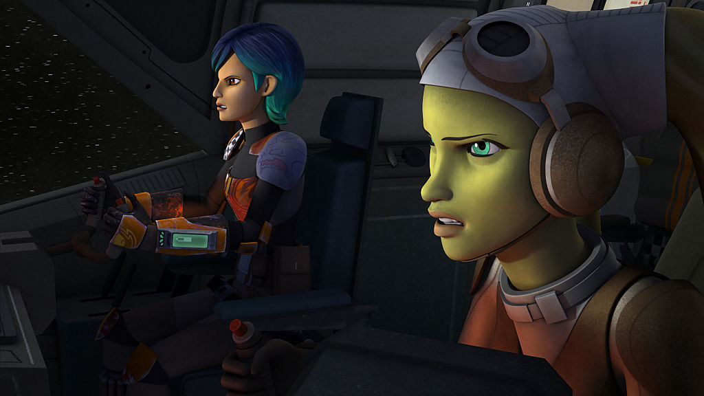 Sabine Wren and Hera Syndulla in 'Star Wars Rebels' episode "Wings of the Master" 