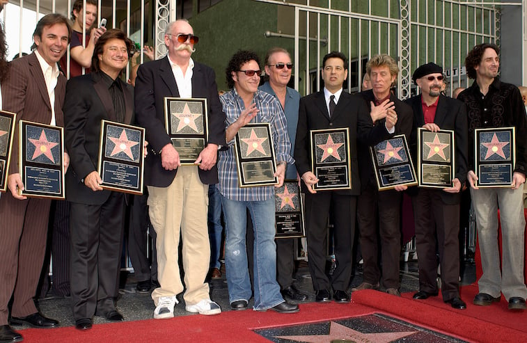 Journey accepts their star on the Hollywood Walk of Fame