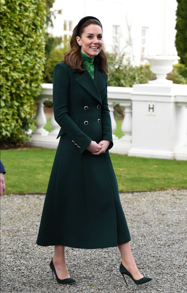 Kate Middleton meets Ireland's President Michael D. Higgins and his wife Sabina Higgins at Aras an Uachtarain on March 03, 2020 in Dublin, Ireland