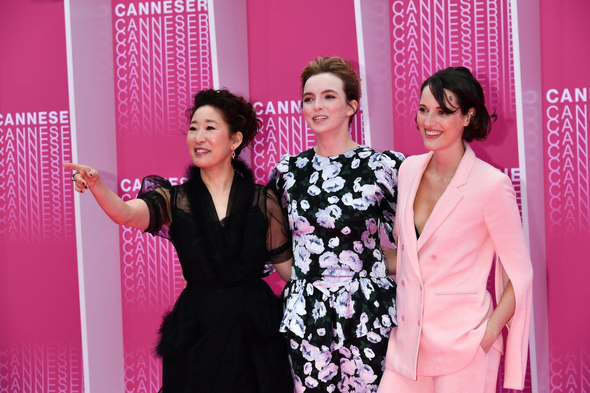 Sandra Oh, Jodie Comer, and Phoebe Waller-Bridge at Cannes in 2018.