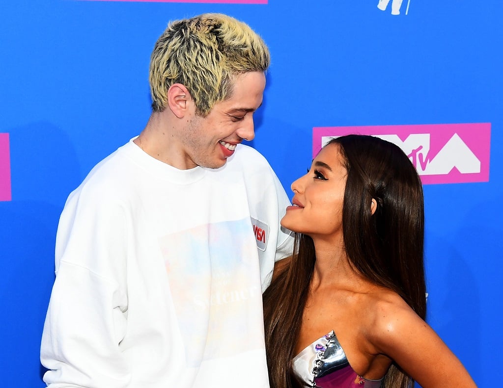 Pete Davidson and Ariana Grande attend the 2018 MTV Video Music Awards at Radio City Music Hall on August 20, 2018 in New York City.