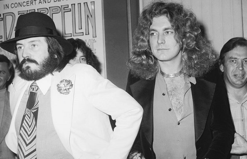 John Bonham and Robert Plant at a Zeppelin film premiere