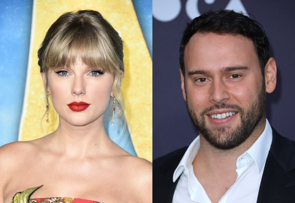 Composite image of Taylor Swift and Scooter Braun