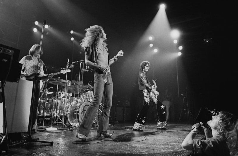 Led Zeppelin performing live in New York in 1973 