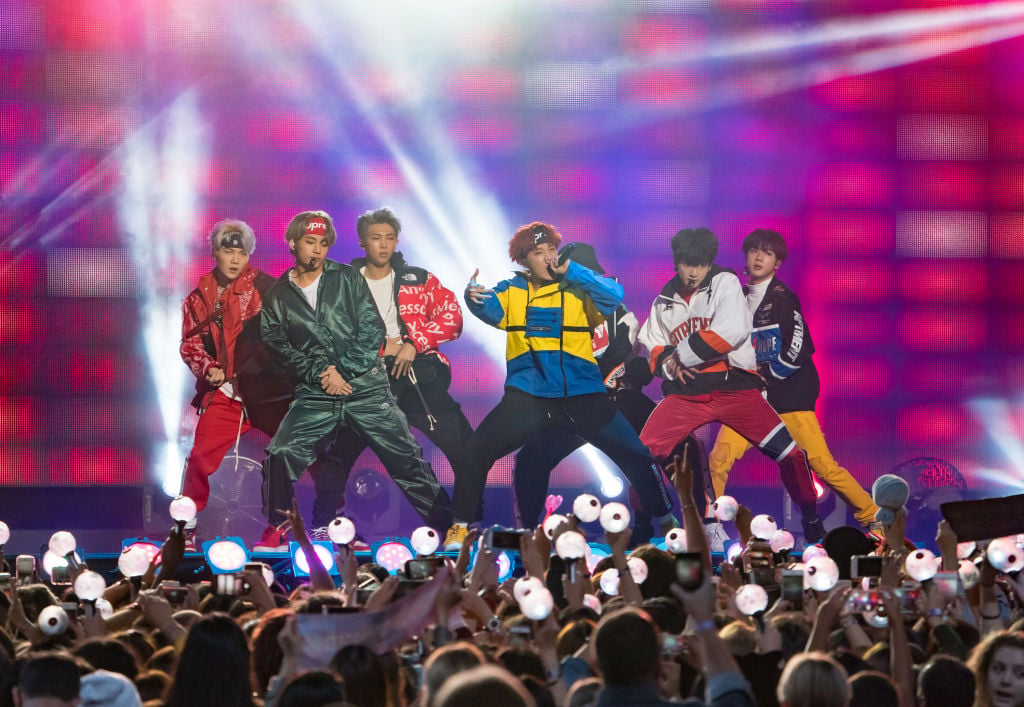 Korean K-pop band 'BTS' are seen at 'Jimmy Kimmel Live' 