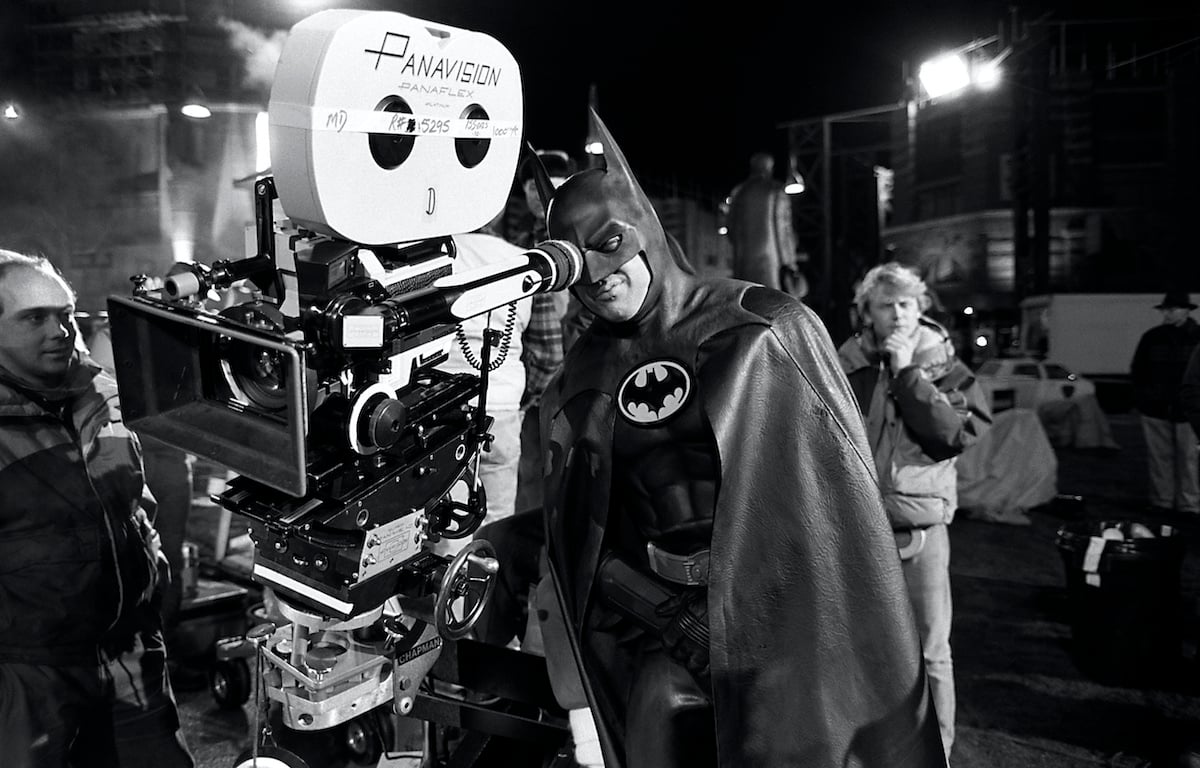 Michael Keaton during the filming of 'Batman'