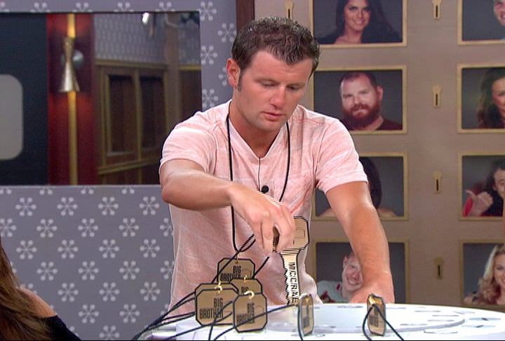 Big Brother-Houseguest Judd pulls a key during the nomination ceremony