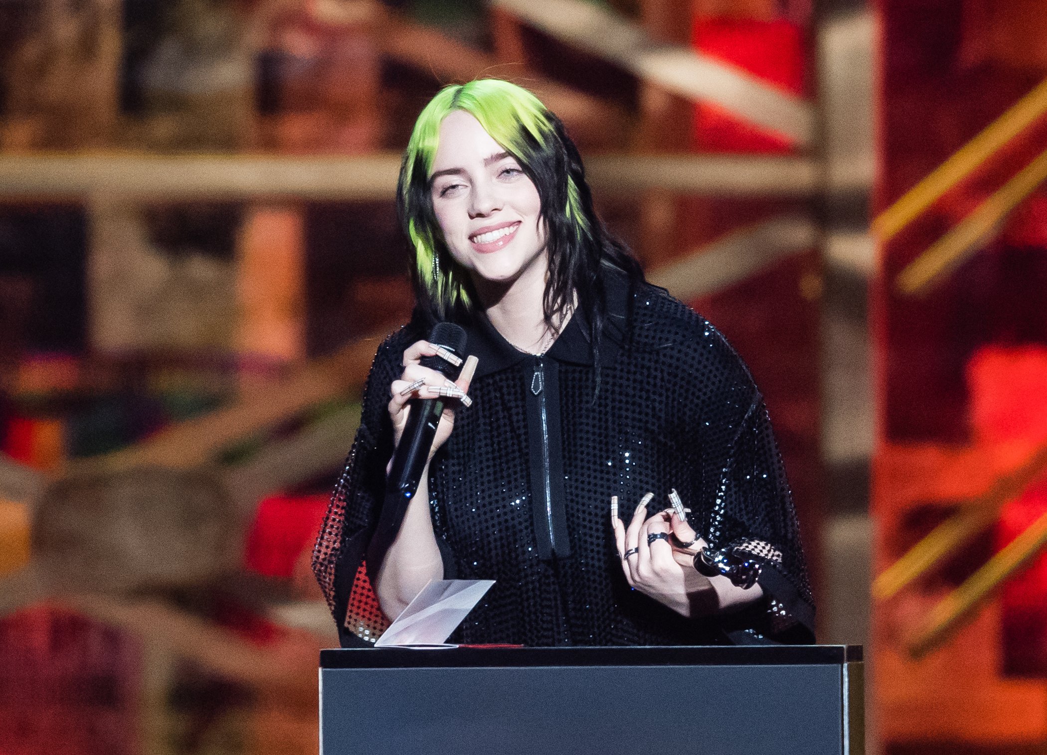 Billie Eilish performs during The BRIT Awards 2020