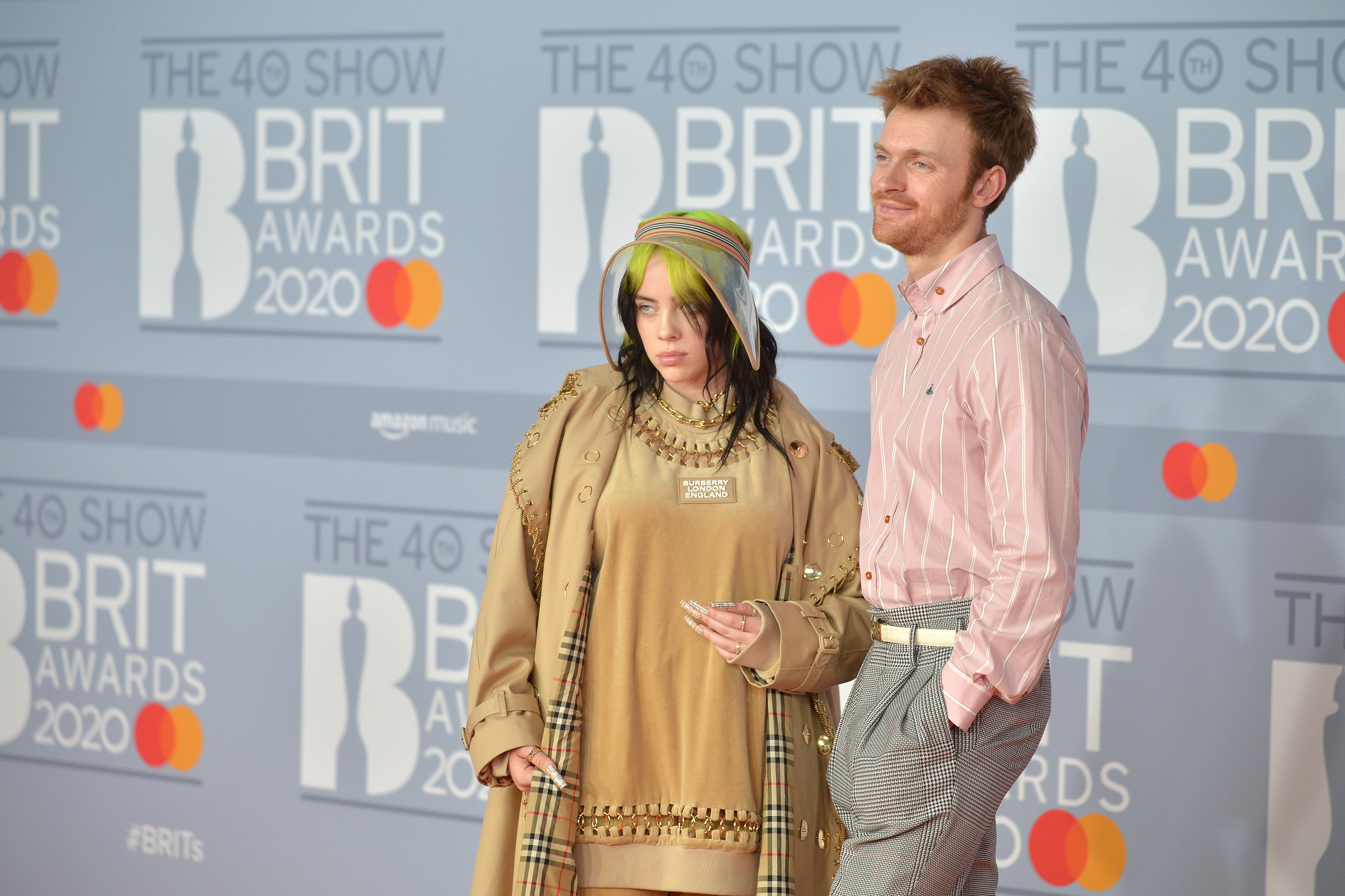 Billie Eilish and Finneas O'Connell attend The BRIT Awards 2020