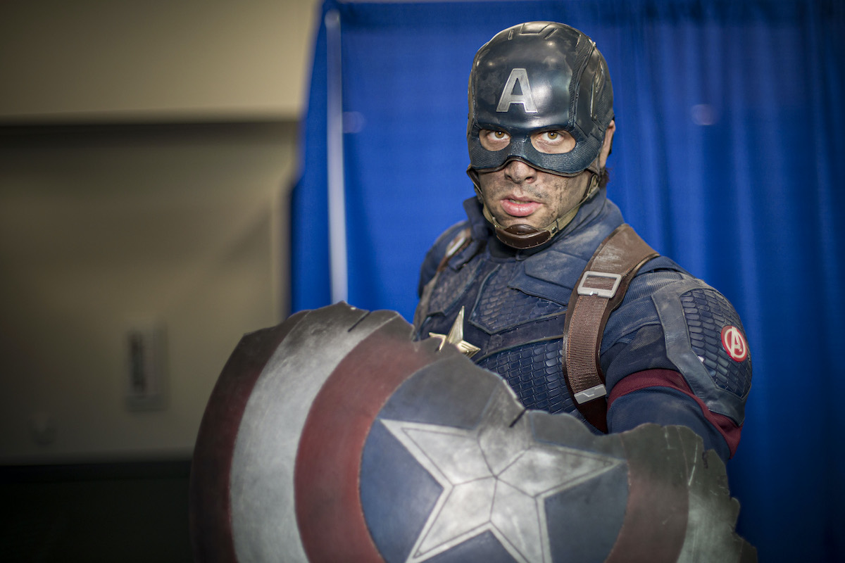 Cosplayer Griffin Reina as Captain America at San Diego Comic-Con