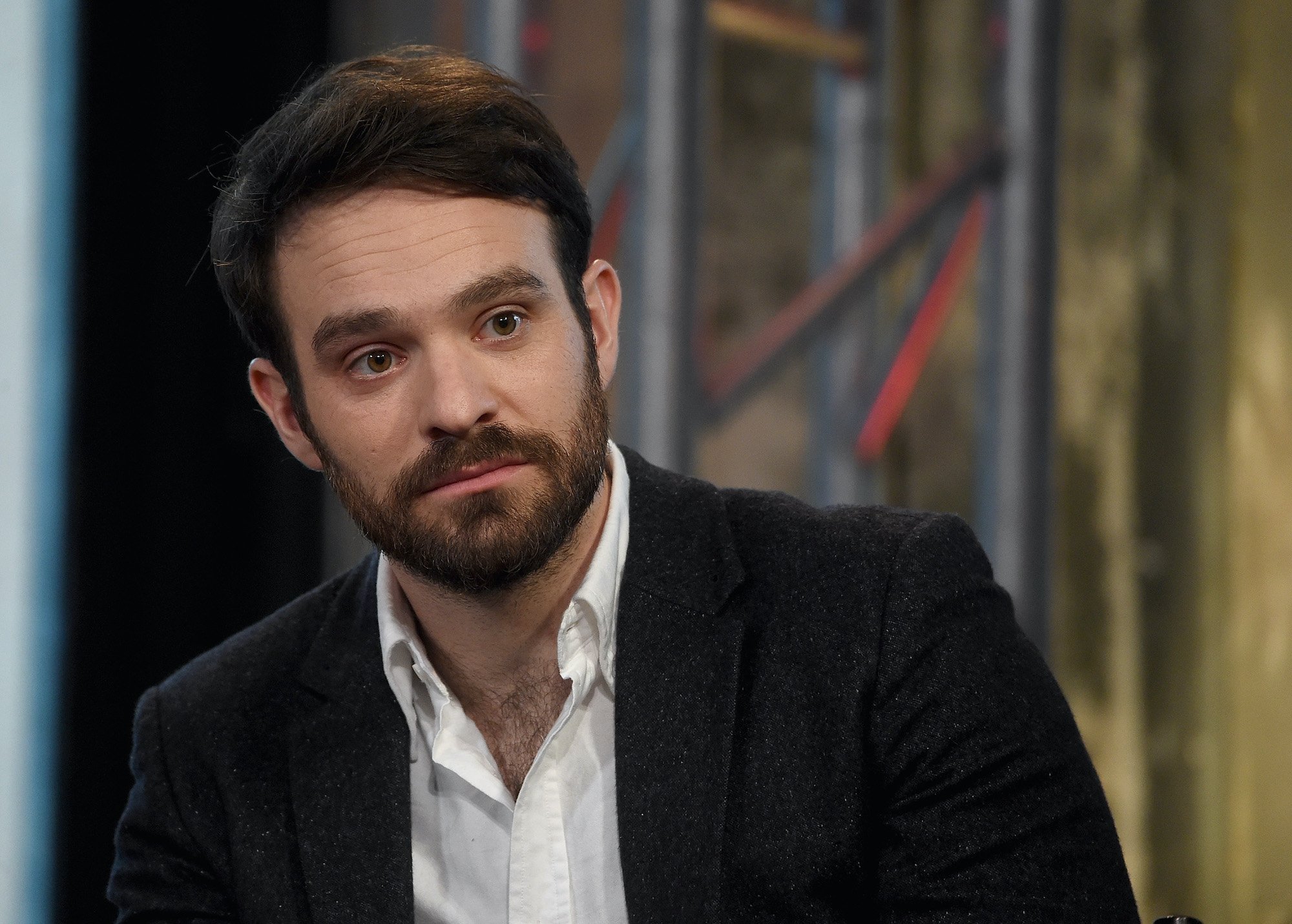 Charlie Cox, who plays Daredevil and could maybe play a role in the next 'Spider-Man' film, at the AOL Build Speakers