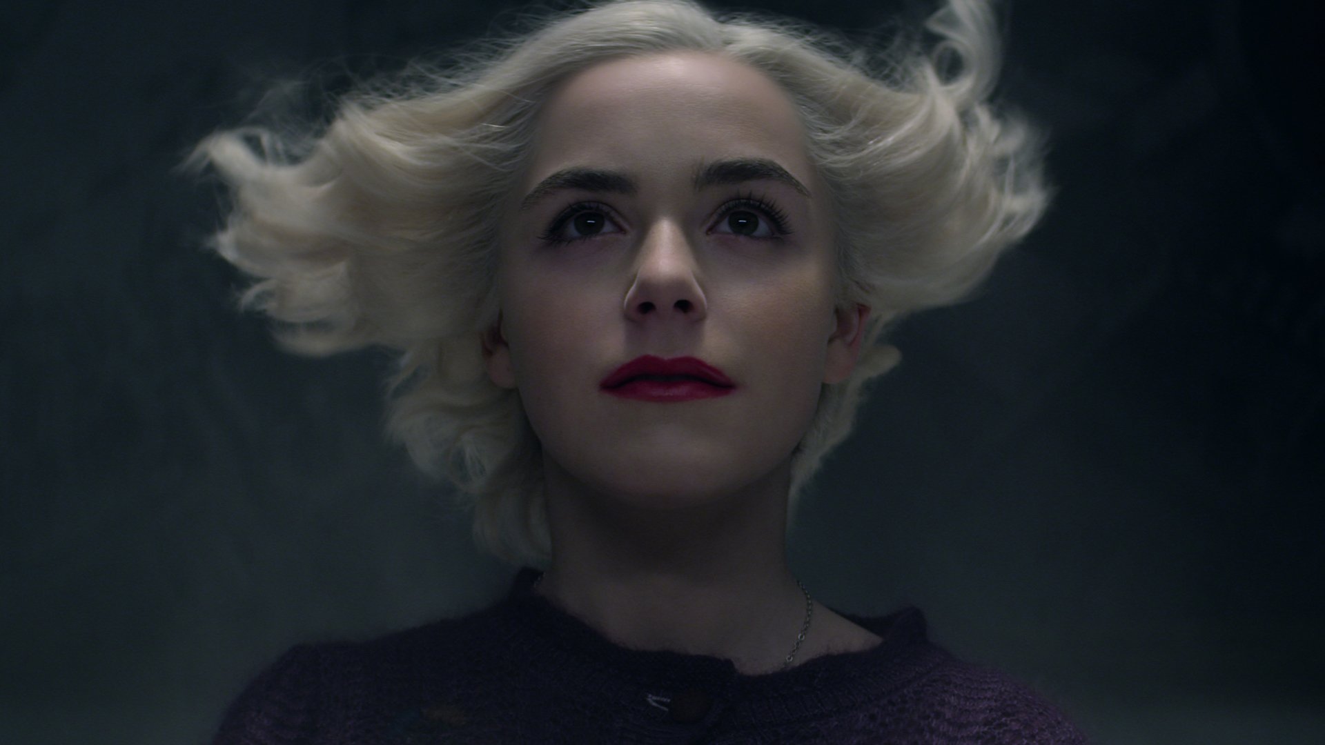 Kiernan Shipka as Sabrina Spellman on Chilling Adventures of Sabrina on Netflix