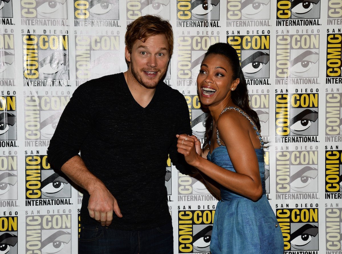 Chris Pratt and Zoe Saldana at San Diego Comic-Con