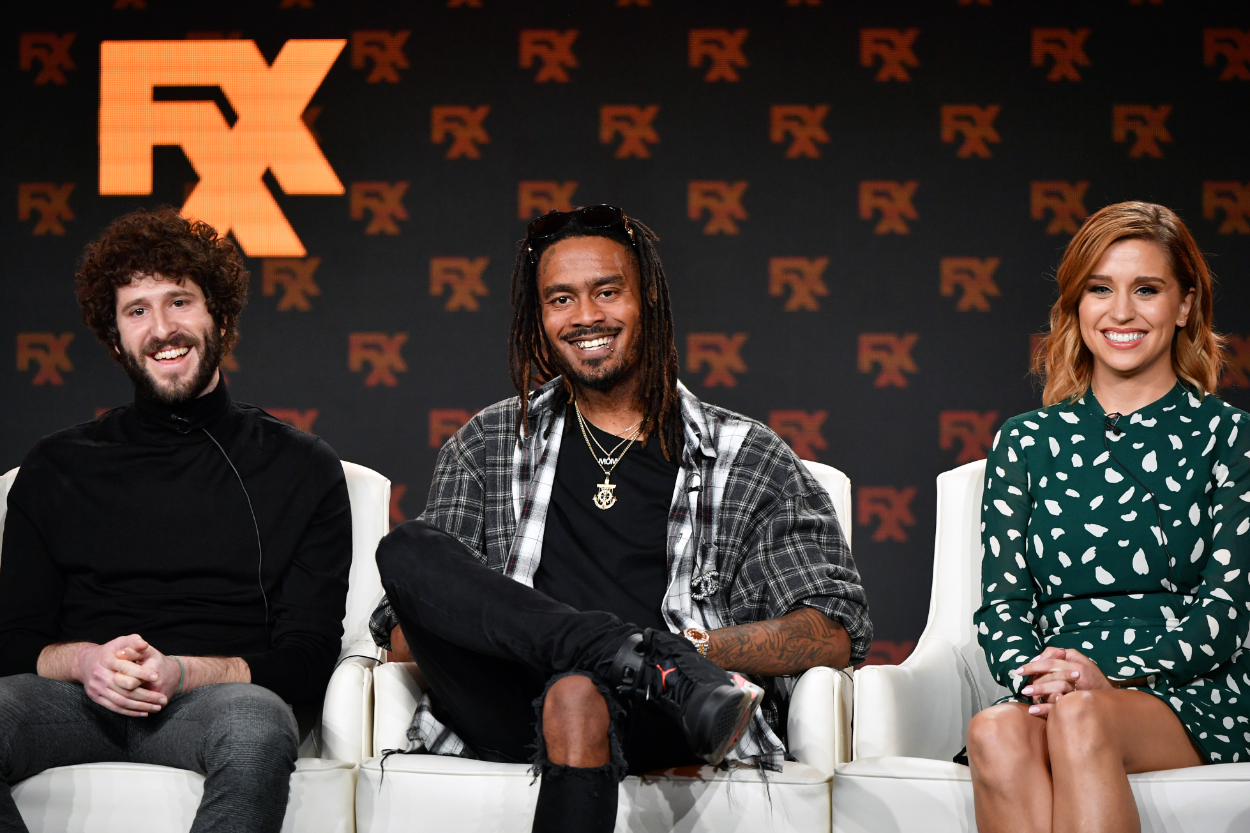 Dave Burd, GaTa, and Taylor Misiak of 'Dave' speak during the FX segment of the 2020 Winter TCA Tour